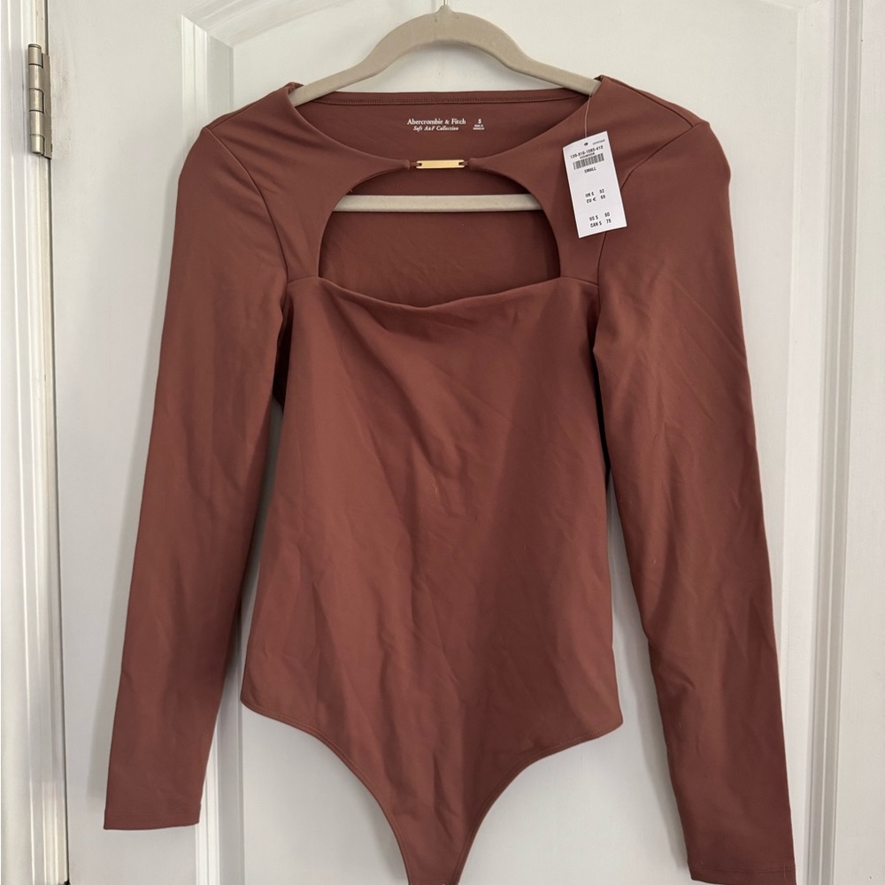 Women's Brown Long Sleeve Bodysuit - Picture 1 of 2